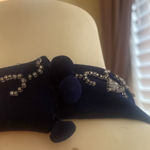 Dusk by Sheila Yen Gorgeous Elegant Navy Blue Formal Prom Halter Gown Dress sz 4 - Picture 5 of 7